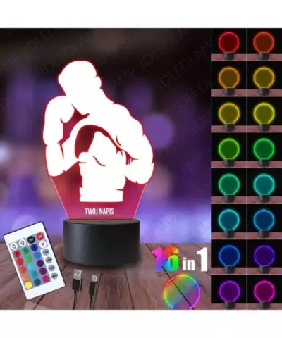 Lampka Nocna 3D LED LAMP Bokser Sztuki Walki