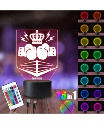 Lampka Nocna 3D LED LAMP Bokser Rękawice Walka