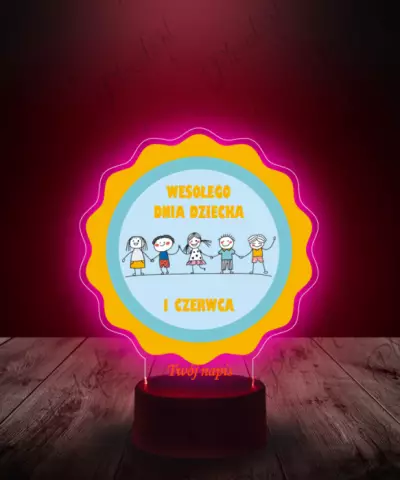 Lampka LED 3D Plexido z Nadrukiem Prezent na Dzień Dziecka