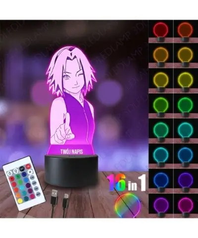 Lampka Nocna 3D LED LAMP Naruto Sakura