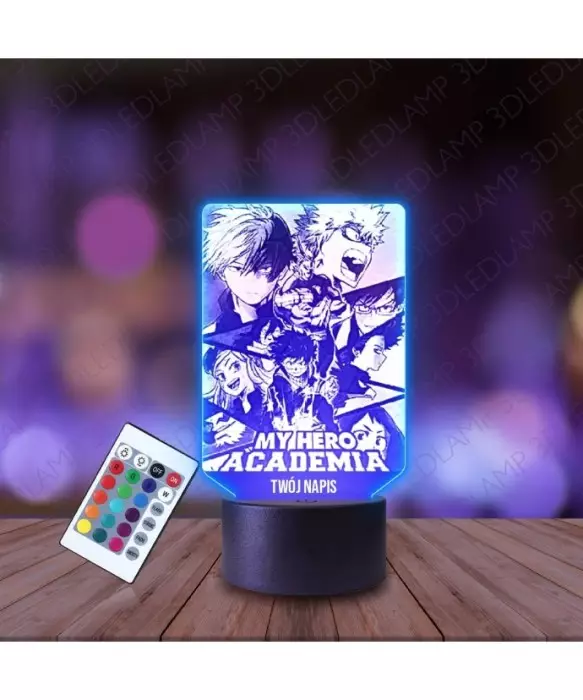 Lampka Nocna 3D LED LAMP My Hero Academia Napis