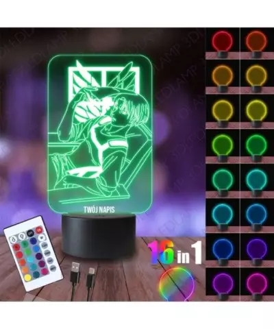 Lampka Nocna 3D LED LAMP Levi Ackerman Attack on Titan