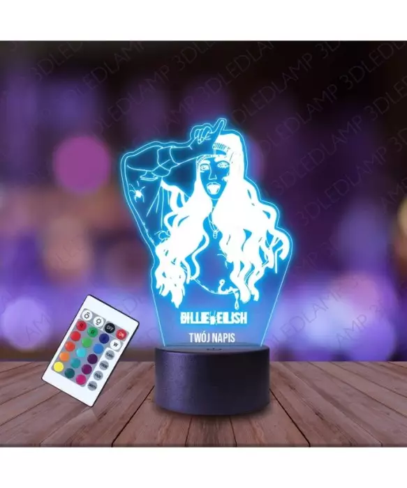 Lampka Nocna 3D LED LAMP Piosenkarka Billie Eilish