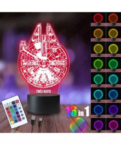 Lampka Nocna 3D LED LAMP Gwiezdne Wojny Falcon