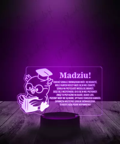 Lampka LED 3D Plexido Prezent Rozpoczęcie Roku Szkolnego Sowa - 1