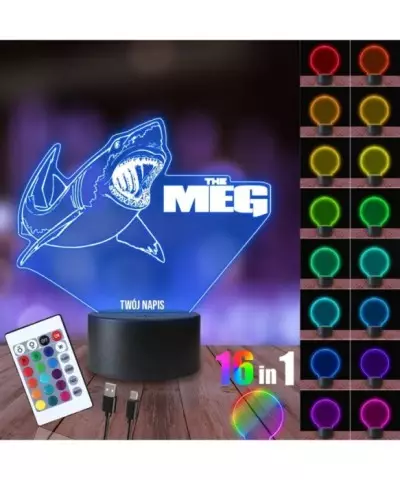 Lampka Nocna 3D LED LAMP Film The Meg Rekin