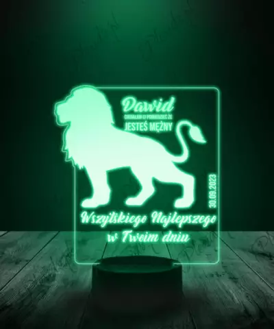 Lampka LED 3D Plexido Prezent na Dzień Chłopaka Lew - 2