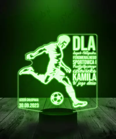 Lampka LED 3D Plexido Prezent na Dzień Chłopaka Piłkarz