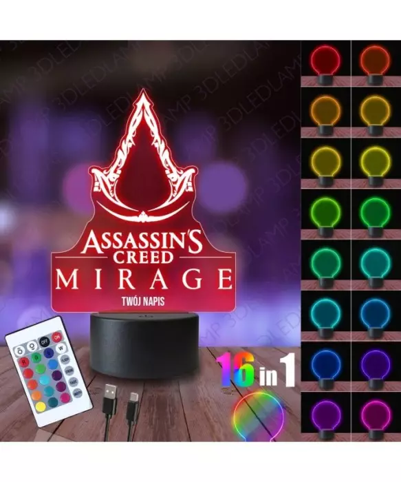 Lampka Nocna 3D LED LAMP Assasin's Creed Mirage