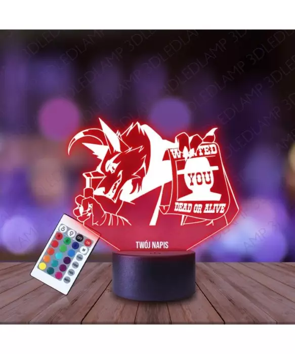 Lampka Nocna 3D LED LAMP Kot w Butach Wilk