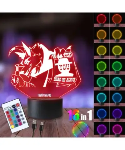 Lampka Nocna 3D LED LAMP Kot w Butach Wilk