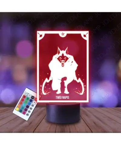 Lampka Nocna 3D LED LAMP Kot w Butach Wilk Karta