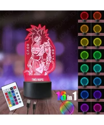 Lampka Nocna 3D LED LAMP Dragon Ball Goku SSJ4