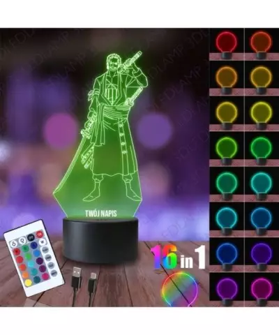 Lampka Nocna 3D LED LAMP One Piece Zoro