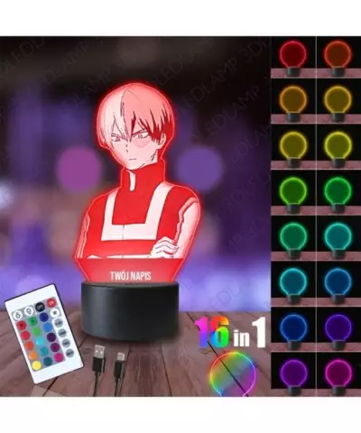 Lampka Nocna 3D LED LAMP Todoroki Shoto My Hero Academia