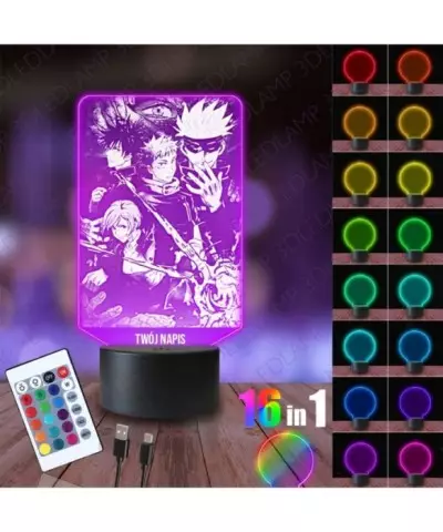 Lampka Nocna 3D LED LAMP Jujutsu Kaisen Postacie