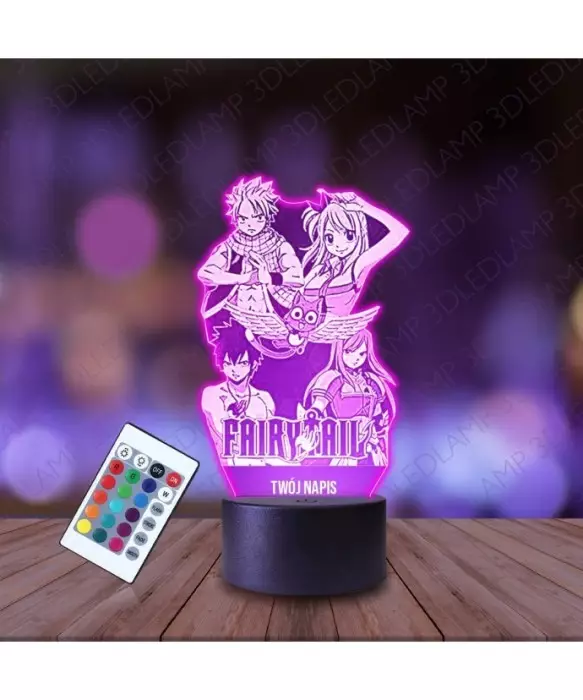 Lampka Nocna 3D LED LAMP Fairy Tail Postacie