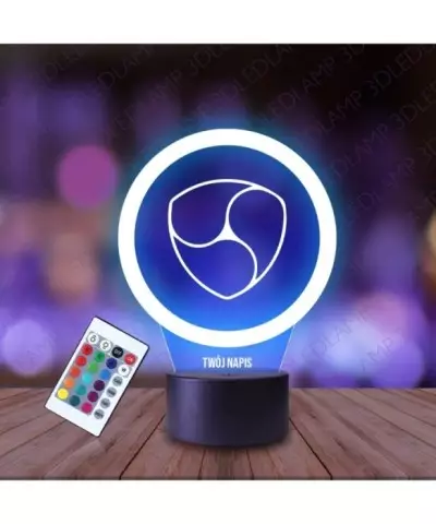 Lampka Nocna 3D LED LAMP Kryptowaluta NEM