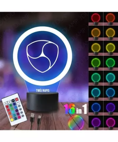 Lampka Nocna 3D LED LAMP Kryptowaluta NEM