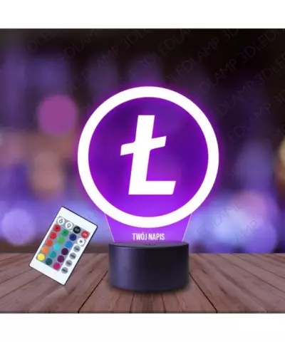 Lampka Nocna 3D LED LAMP Kryptowaluta Litecoin