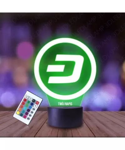 Lampka Nocna 3D LED LAMP Kryptowaluta Dash