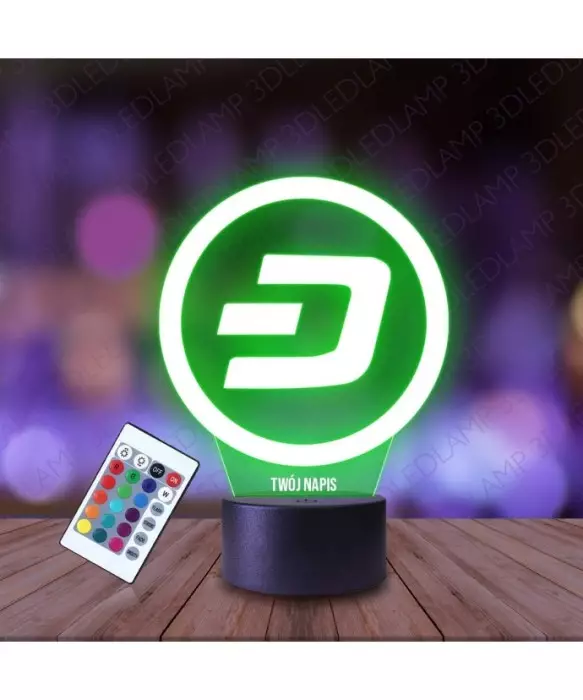 Lampka Nocna 3D LED LAMP Kryptowaluta Dash