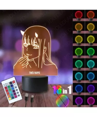 Lampka Nocna 3D LED LAMP Zero Two Darling in the Franxx
