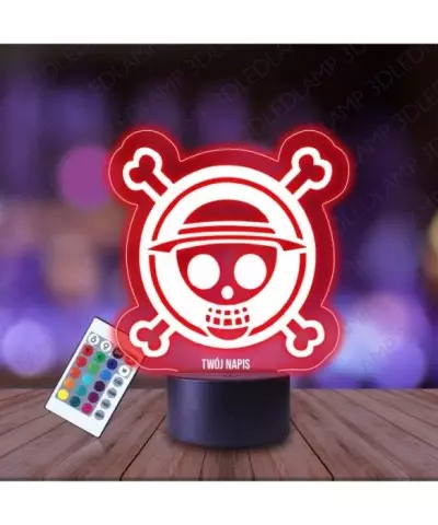 Lampka Nocna 3D LED LAMP Monkey Luffy One Piece Czaszka