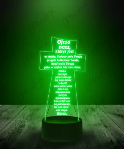 Lampka LED 3D Plexido Krzyż Modlitwa Ojcze Nasz - 2