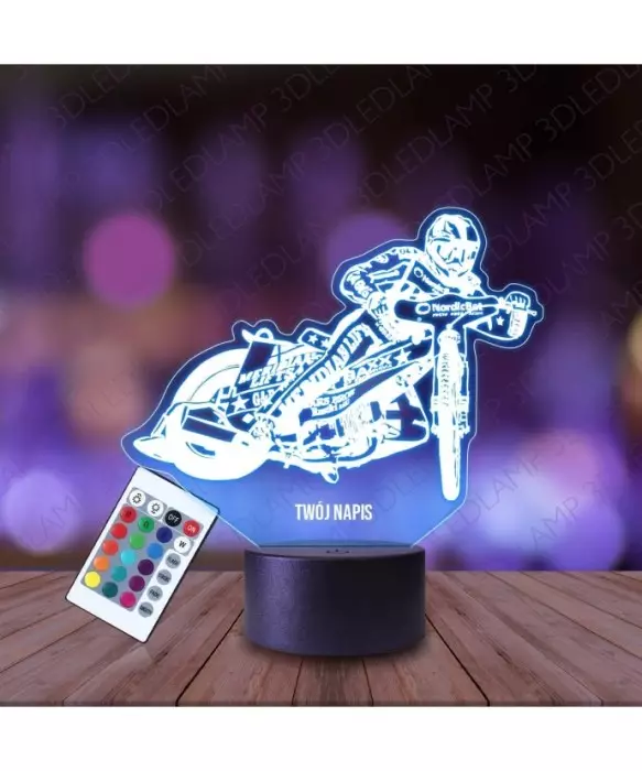Lampka Nocna 3D LED LAMP Żużel Jazda bokiem