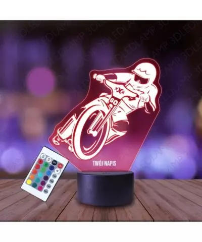 Lampka Nocna 3D LED LAMP Żużel Jazda Sport