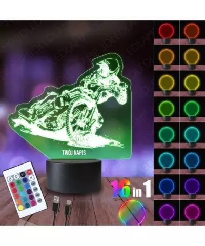 Lampka Nocna 3D LED LAMP Żużel Pasja