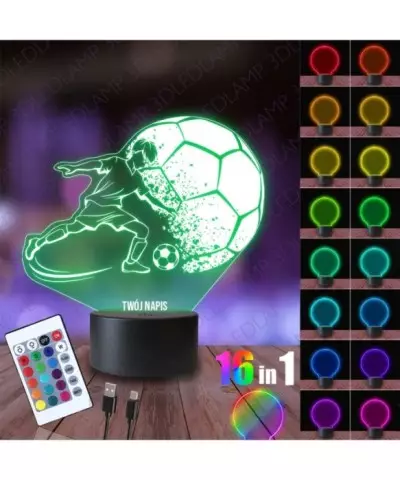 Lampka Nocna 3D LED LAMP Bokser Piłka Nożna Piłkarz Sport