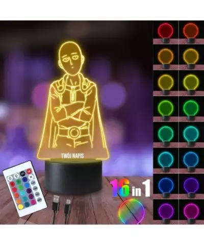 Lampka Nocna 3D LED LAMP One Punch Man Saitama