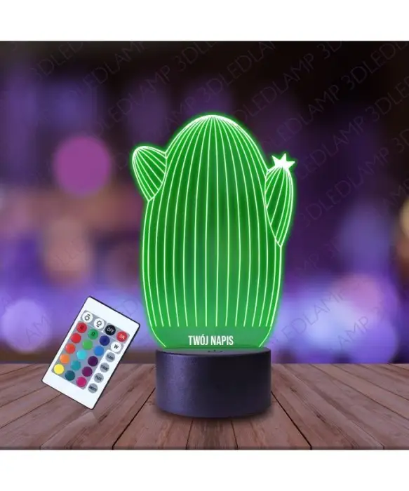Lampka Nocna 3D LED LAMP Kaktus