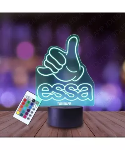 Lampka Nocna 3D LED LAMP Essa Znak Mem