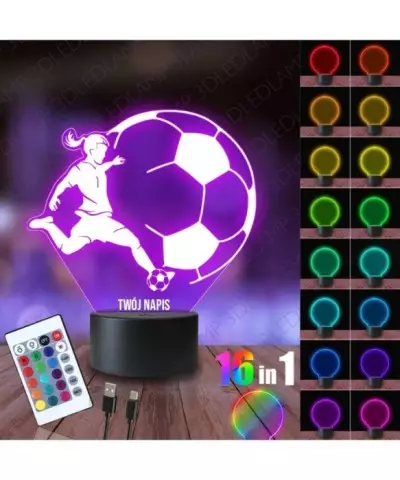 Lampka Nocna 3D LED LAMP Piłkarka Piłka Nożna