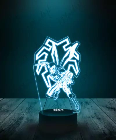 Lampka LED 3D Plexido Blue Beetle Film - 2