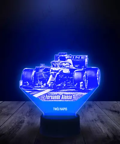 Lampka LED 3D Plexido Fernando Alonso Bolid Formuła 1