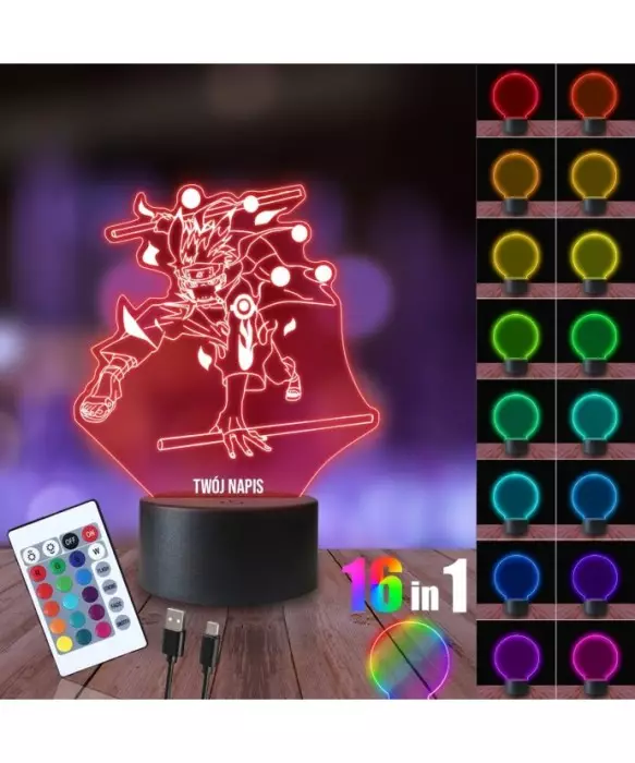 Lampka Nocna 3D LED LAMP Uzumaki Naruto