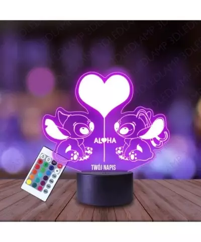 Lampka Nocna 3D LED LAMP Stich i Andzia