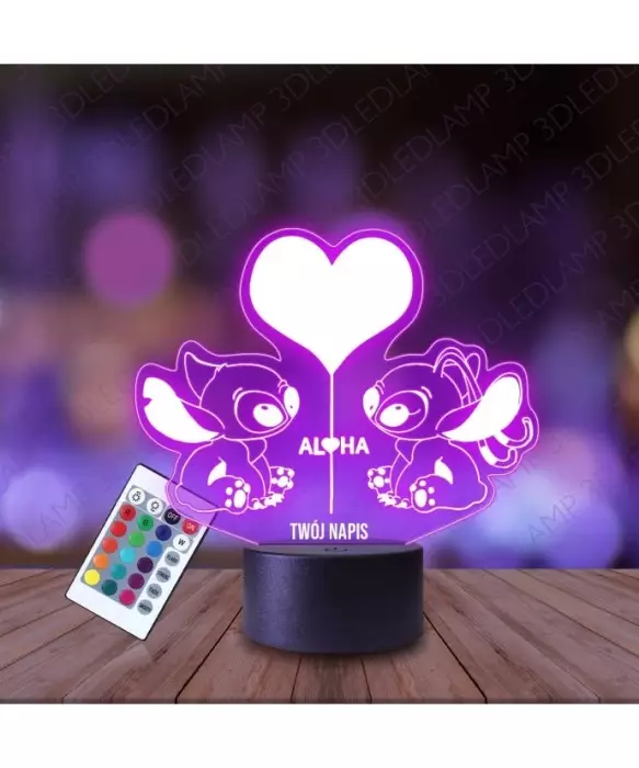 Lampka Nocna 3D LED LAMP Stich i Andzia