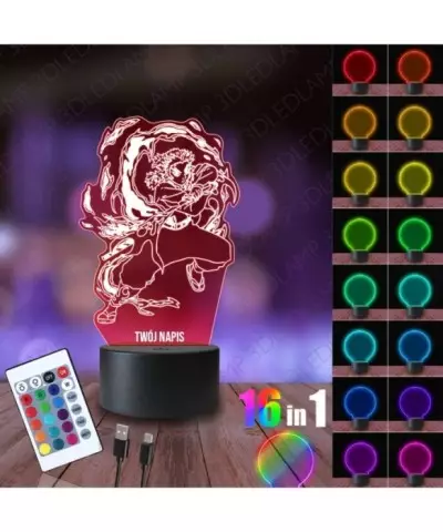 Lampka Nocna 3D LED LAMP Rengoku Demon Slayer