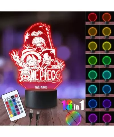 Lampka Nocna 3D LED LAMP One Piece Bohaterowie