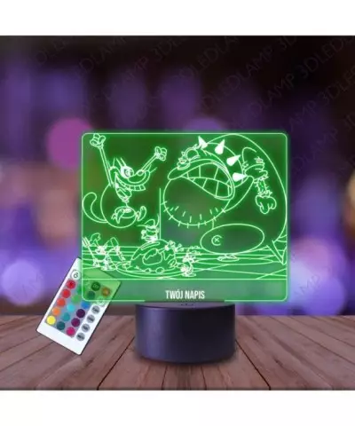 Lampka Nocna 3D LED LAMP Bajka Oggy i Karaluchy