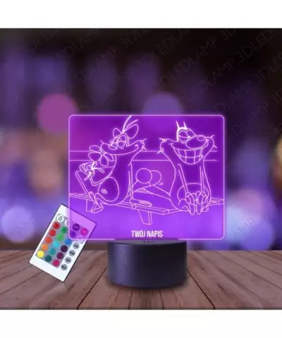 Lampka Nocna 3D LED LAMP Bajka Oggy i Olivia