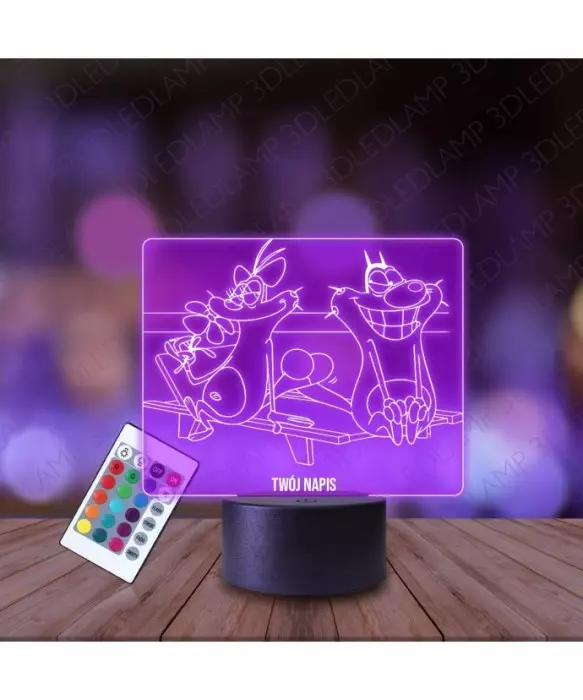 Lampka Nocna 3D LED LAMP Bajka Oggy i Olivia