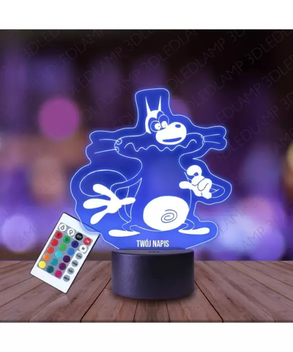 Lampka Nocna 3D LED LAMP Bajka Kot Oggy i Karaluchy