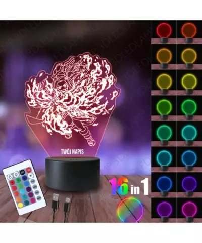Lampka Nocna 3D LED LAMP Demon Slayer Nezuko Sztuka Krwi