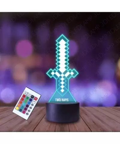 Lampka Nocna 3D LED LAMP Minecraft Miecz